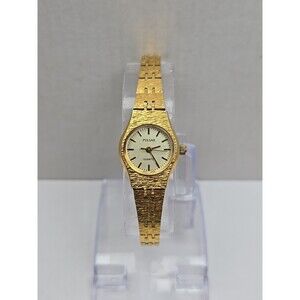 Pulsar by Seiko Womens Gold Tone Bracelet Watch Quartz New Battery Japan Dainty